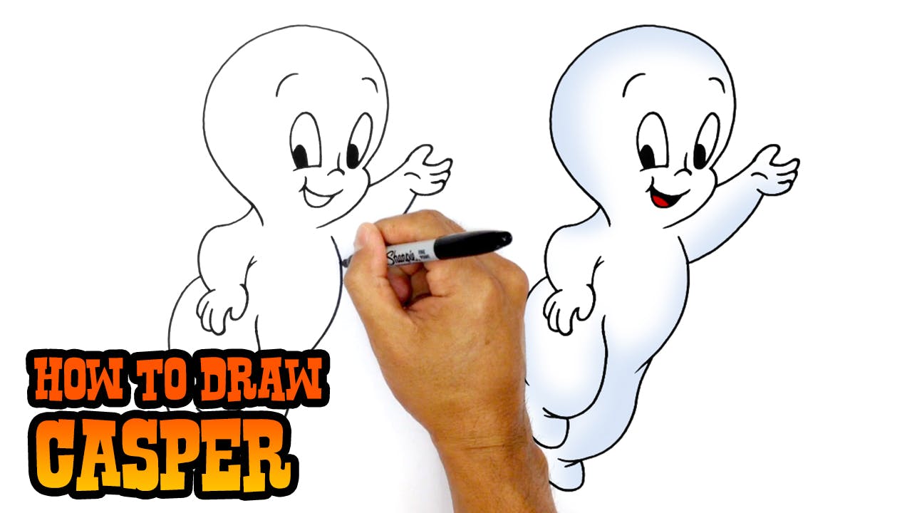 How to Draw Casper The Friendly Ghost Halloween Characters C4K ACADEMY